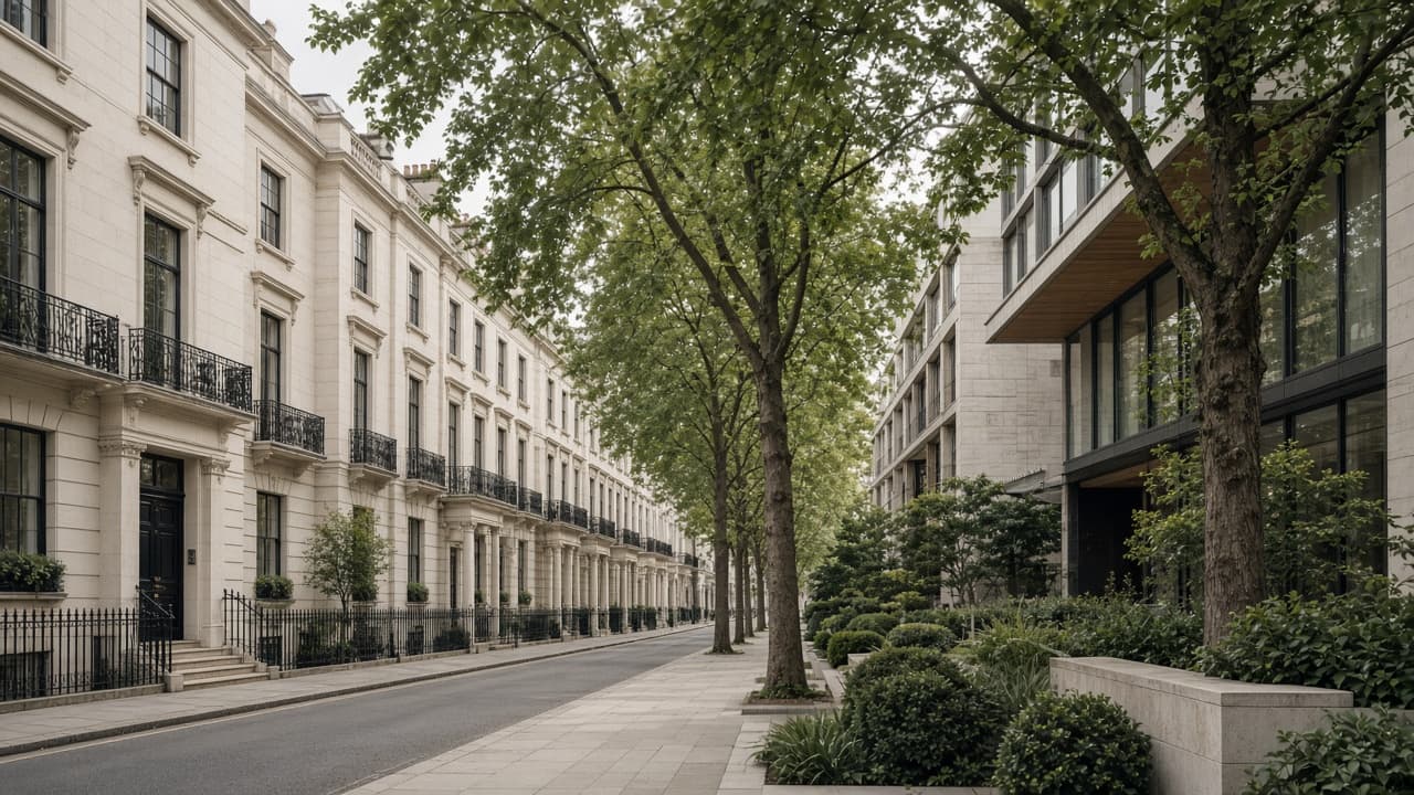 Elegant metropolitan neighbourhood streets near Westmere Collection